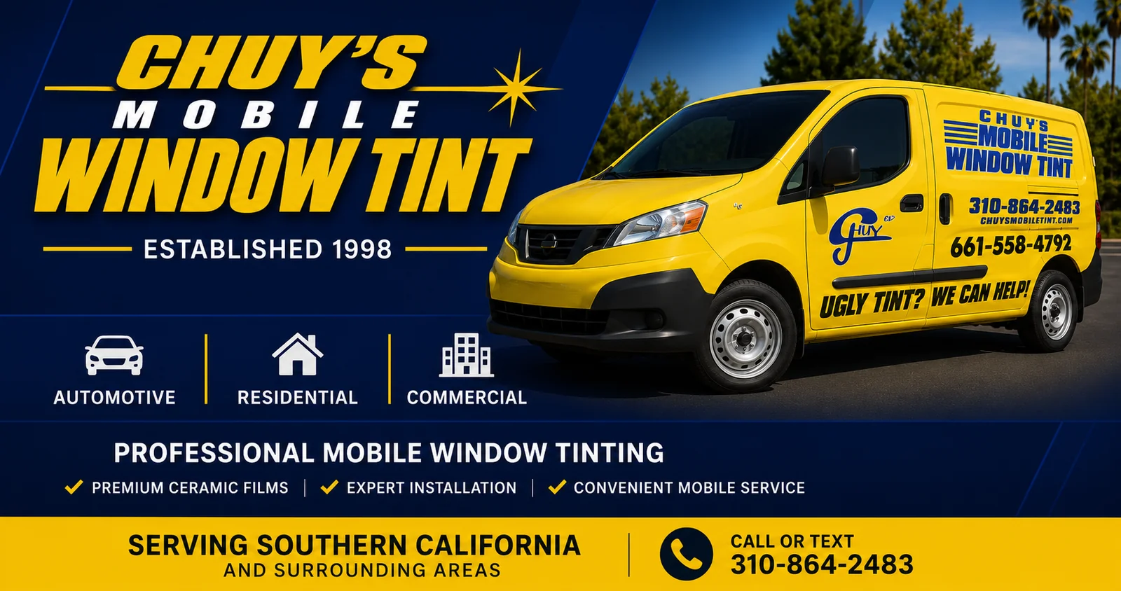 Chuy's Mobile Window Tint website built by Cenlyx